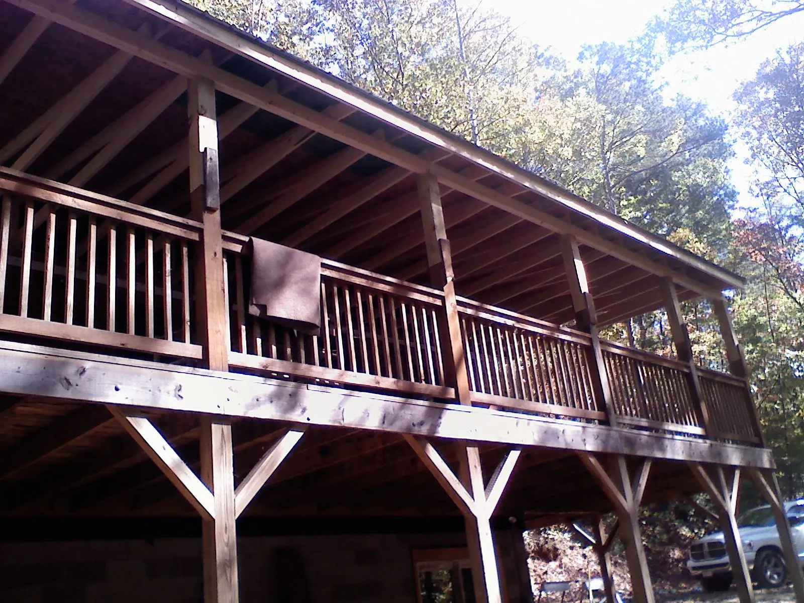 Timber framing under a new elevated porch and deck — Roof Leak Repair in Mound by Roofing Brothers